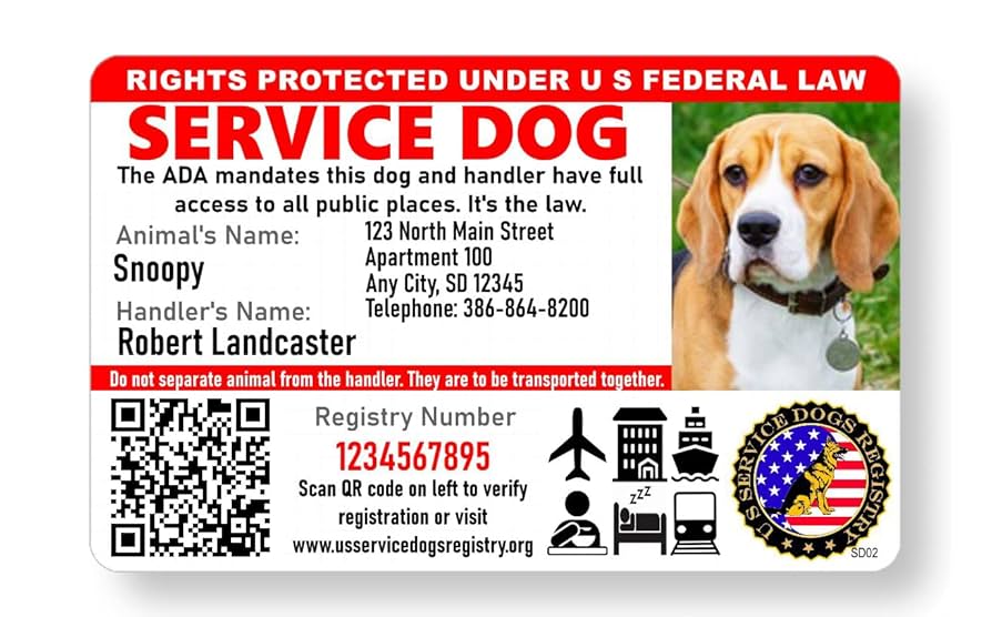 Amazon.com : Just 4 Paws Custom Service Dog ID Card with QR Code & Security Seal and Optional Holograph | Registration to U S Service Dogs Registry Plus ID Holder & Digital amazon-com-just-4-paws-custom-service-dog-id-card-with-qr-code-security-seal-and-optional-holograph-registration-to-u-s-service-dogs-registry-plus-id-holder-digital
