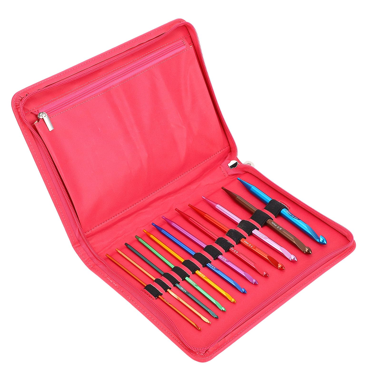 Set di uncinetti tunisini intercambiabili con cavo, set di uncinetti lunghi Uncinetti intercambiabili in alluminio Set di uncinetti tunisini colorati per realizzare sciarpe per