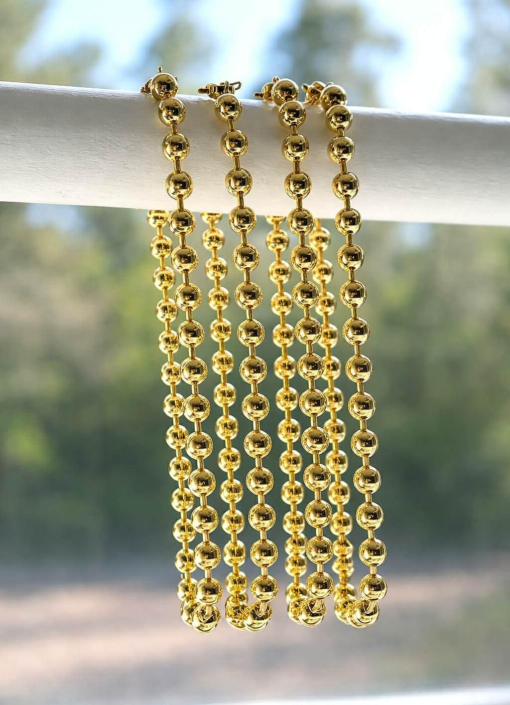Gold Ball Bead Chain Necklace 6mm Size Layering Simple Minimal Chains