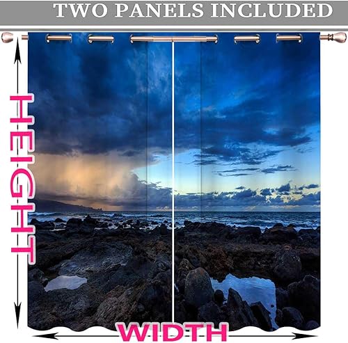 Vista 14 de Black and White Cortinas para Sala Elegantes Modernas,Abstract Shapes Temporary Doors for Hallways Pantry Curtain 72in Width by 72in Height