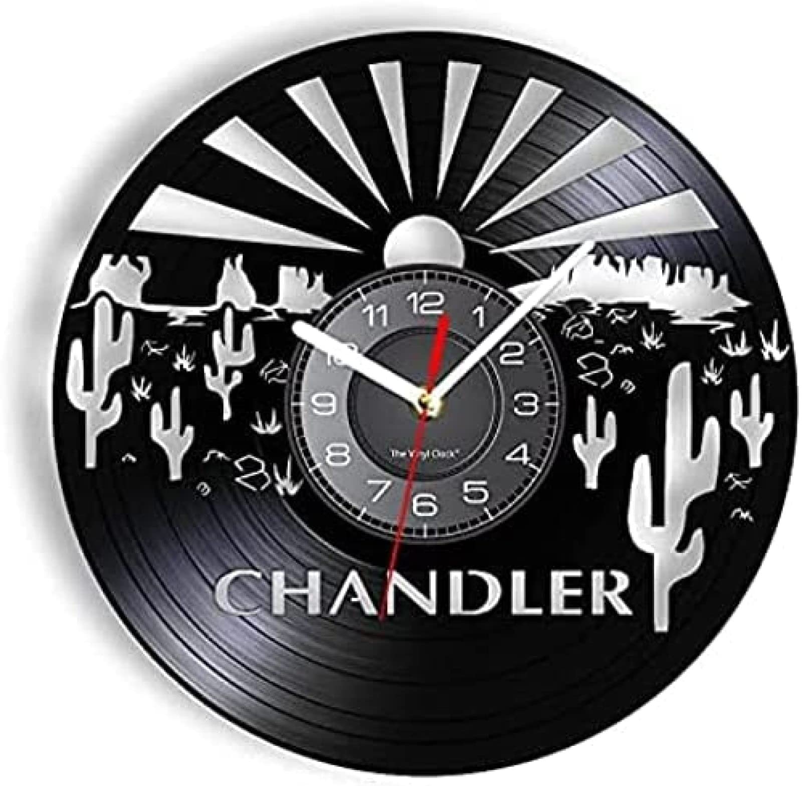Horloge Murale Vinyle Chandler Découpe Laser Précise Déco Arizona 12"