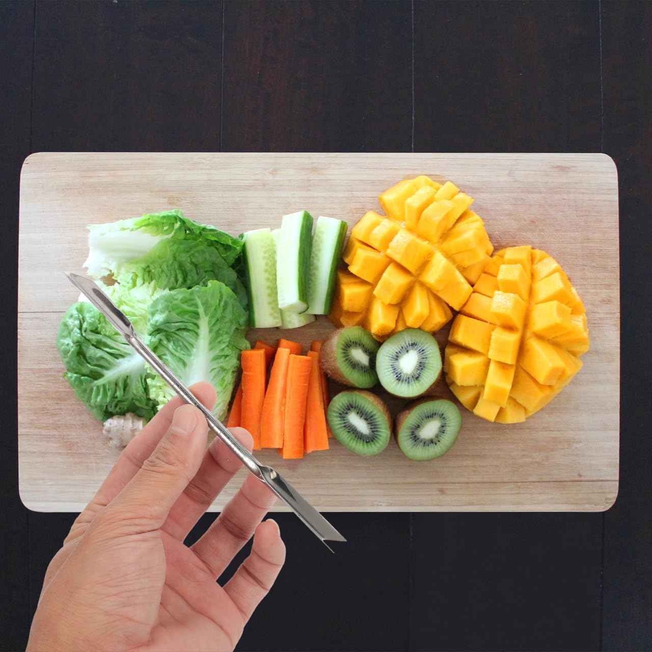 Double-Headed 6.29 Inch Stainless Steel Fruit and Vegetable Cutter Kitchen Tool Set for Creative Food Garnishing and Party Presentation