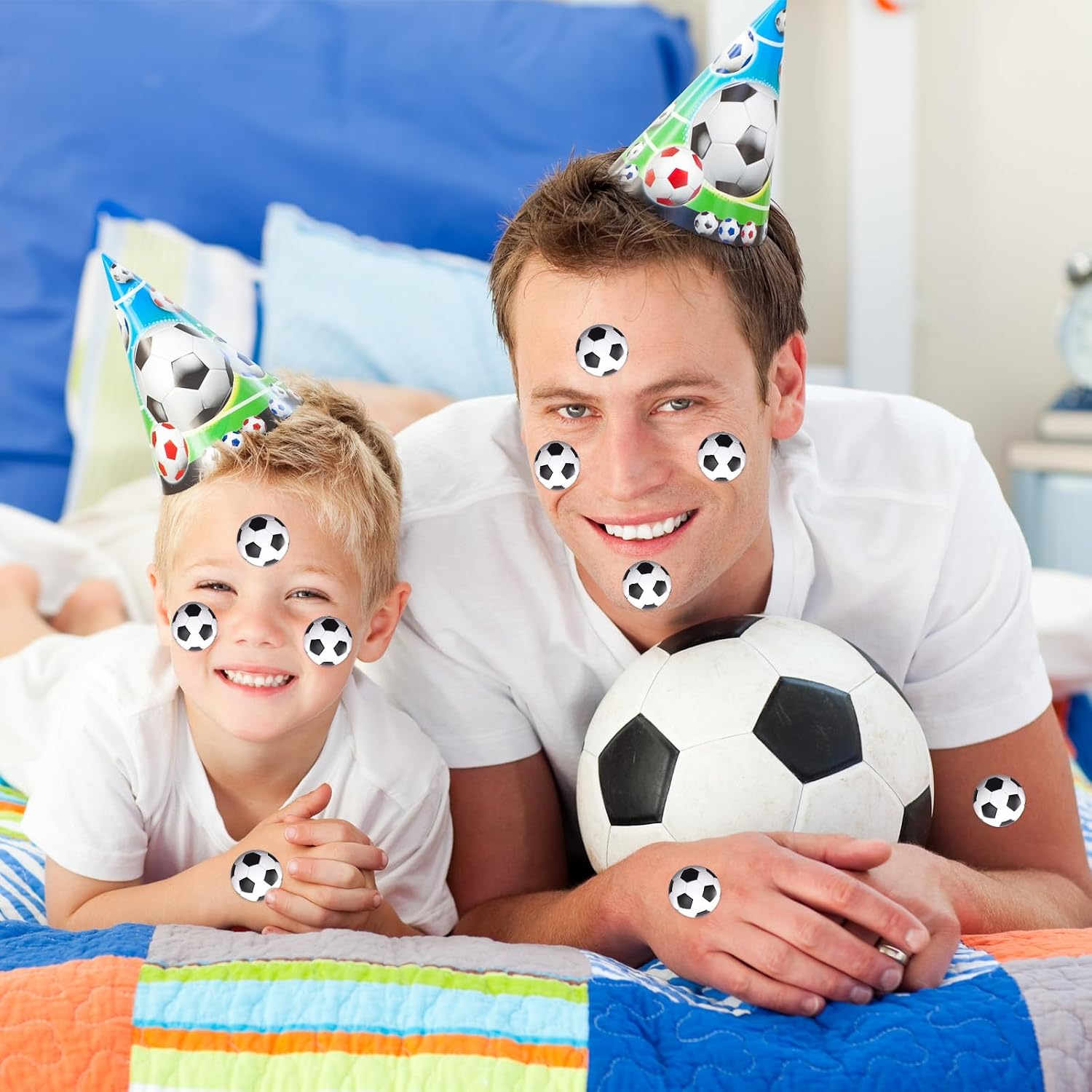 1200Pcs Soccer Stickers Roll Waterproof Soccer Ball Stickers for Kids Sports Theme Party Favors Water Bottles Scrapbook Supplies Craft Gifts Sports Cutouts Party Decorations