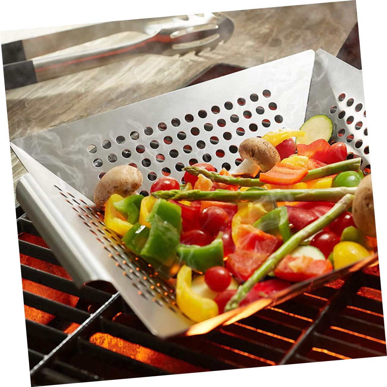 BESTonZON 2pezzi Cestini Per Cestini Per Barbecue in Inossidabile Adatti Per Grigliate All e Barbecue Professionali