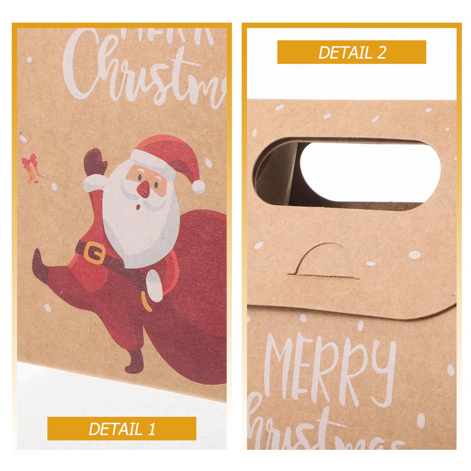 Beavorty 2 Juegos Bolsa De Papel Kraft Navideña Christmas Bag Bolsas Kraft Bolsas Transparentes Para Galletas Transportador Celofán Sorpresa Bolsa De Dulces Bolsas De Papel Uds * 2