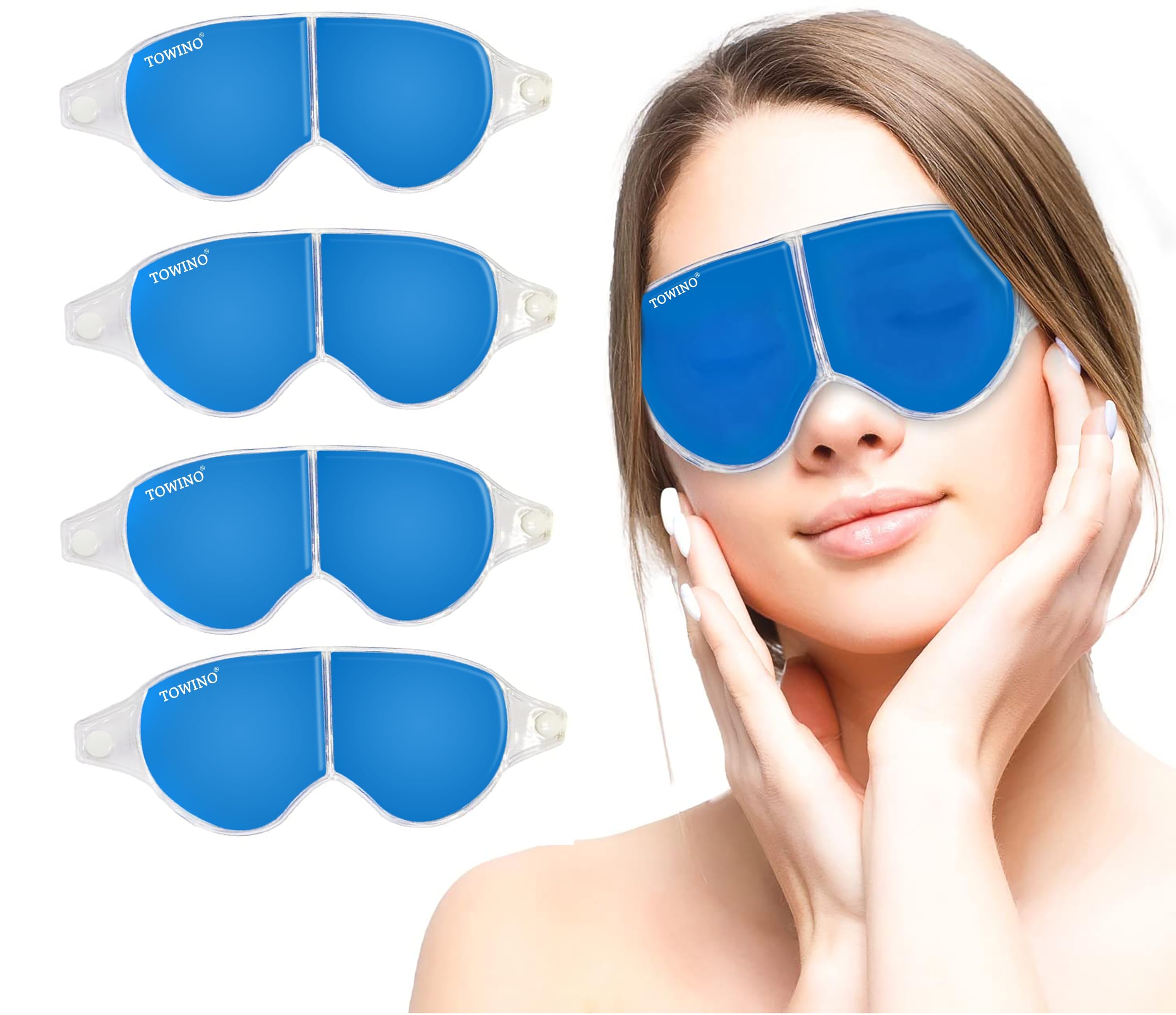 TOWINO® Cooling Eye Gel Mask for Dark Circles, Dry eyes,Pain Relief, Redness,Eye Patches Cooling Gel Pads For Women & Men- Blue (Pack Of 1) — Amazon image 7
