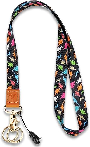 Yiflin Cordón de cuello fresco, bonito llavero para mujeres y hombres, correa larga cómoda con 2 anillos