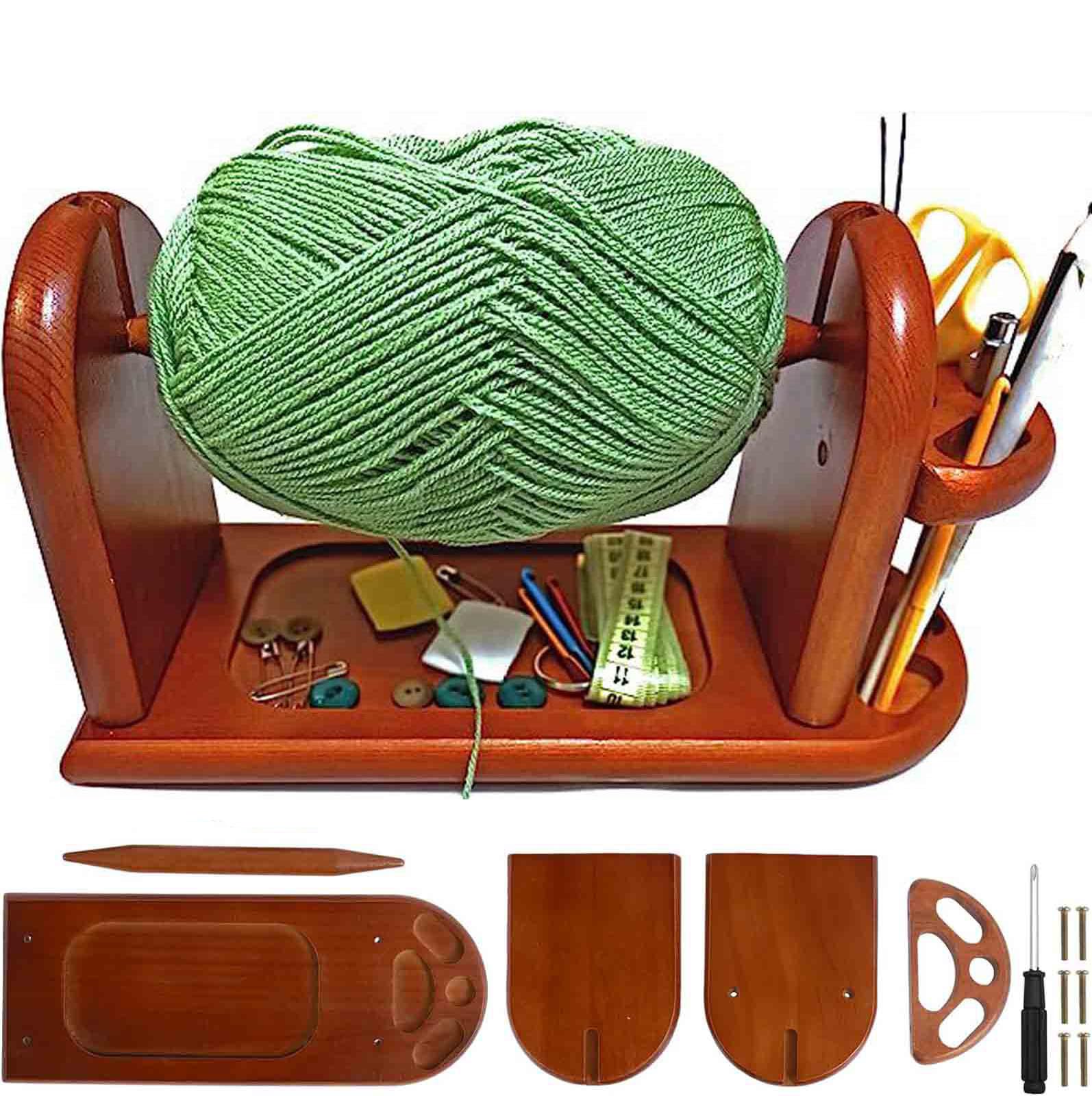 Soporte de hilo de madera for tejer ganchillo, bola de hilo de madera, dispensador de bolas de hilo estable, herramientas de costura de escritorio for el hogar, soportes de bobinas de lana, regalo for