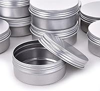 Vista 5 de Tarro de lata de aluminio de 0.5 onzas, recipientes recargables de 0.5 fl oz, tapa de rosca de aluminio, botella redonda para cosméticos, bálsamo