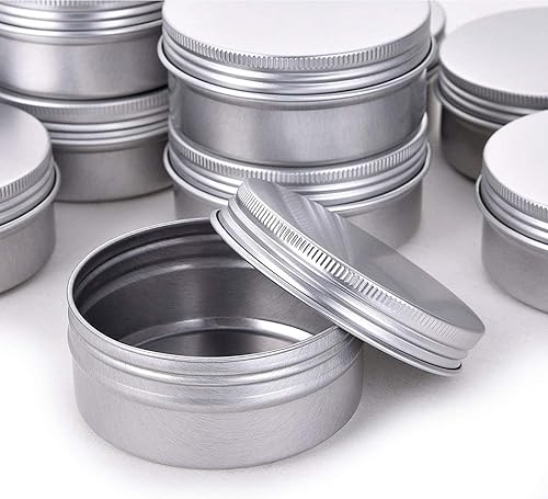 Miniatura 5 de Tarro de lata de aluminio de 0.5 onzas, recipientes recargables de 0.5 fl oz, tapa de rosca de aluminio, botella redonda para cosméticos, bálsamo