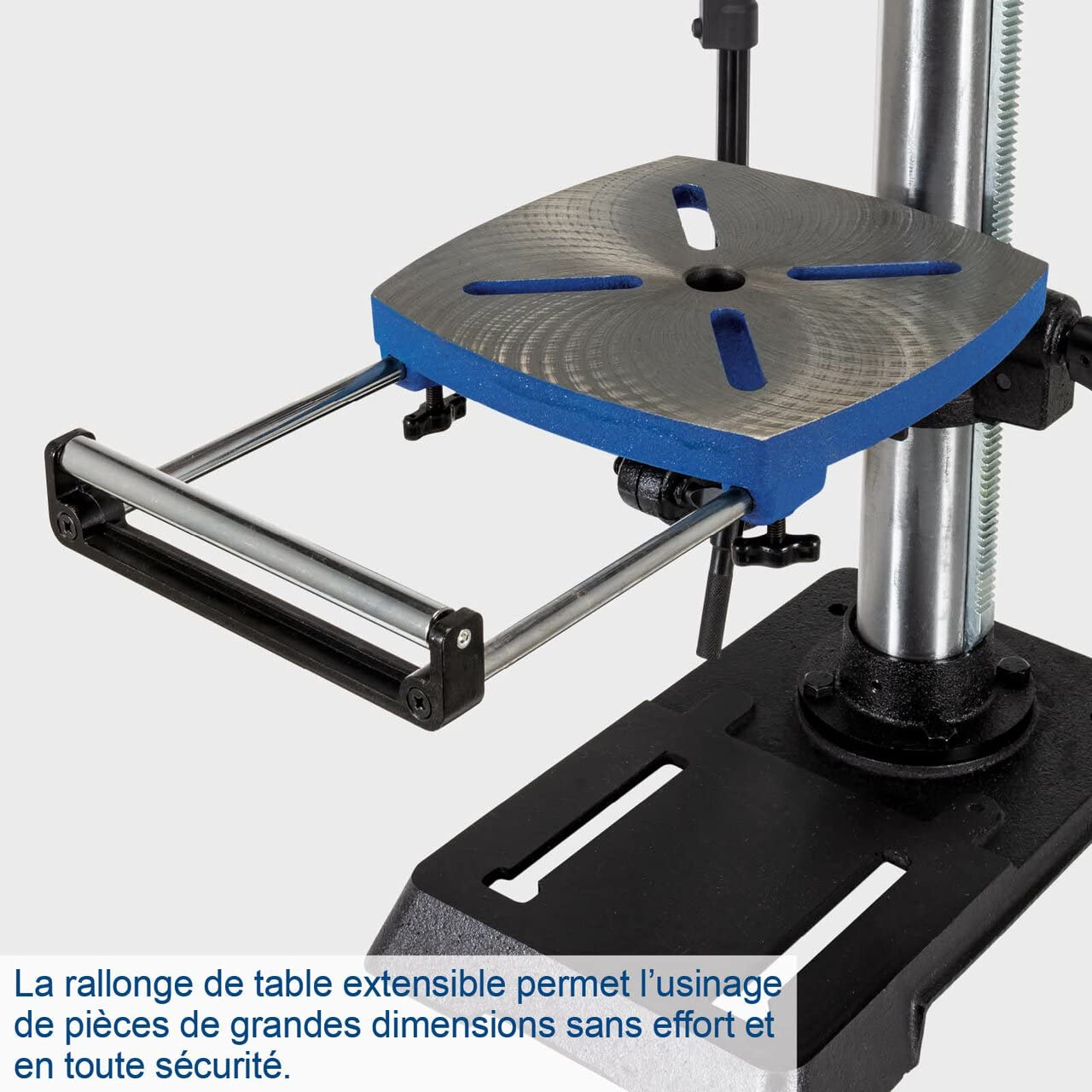 Scheppach Perceuse à colonne professionnelle DP18Vario | 550 W | Construction en fonte | Réglage de la vitesse en continu | Mandrin 16mm, laser, LED, extension de table inclus