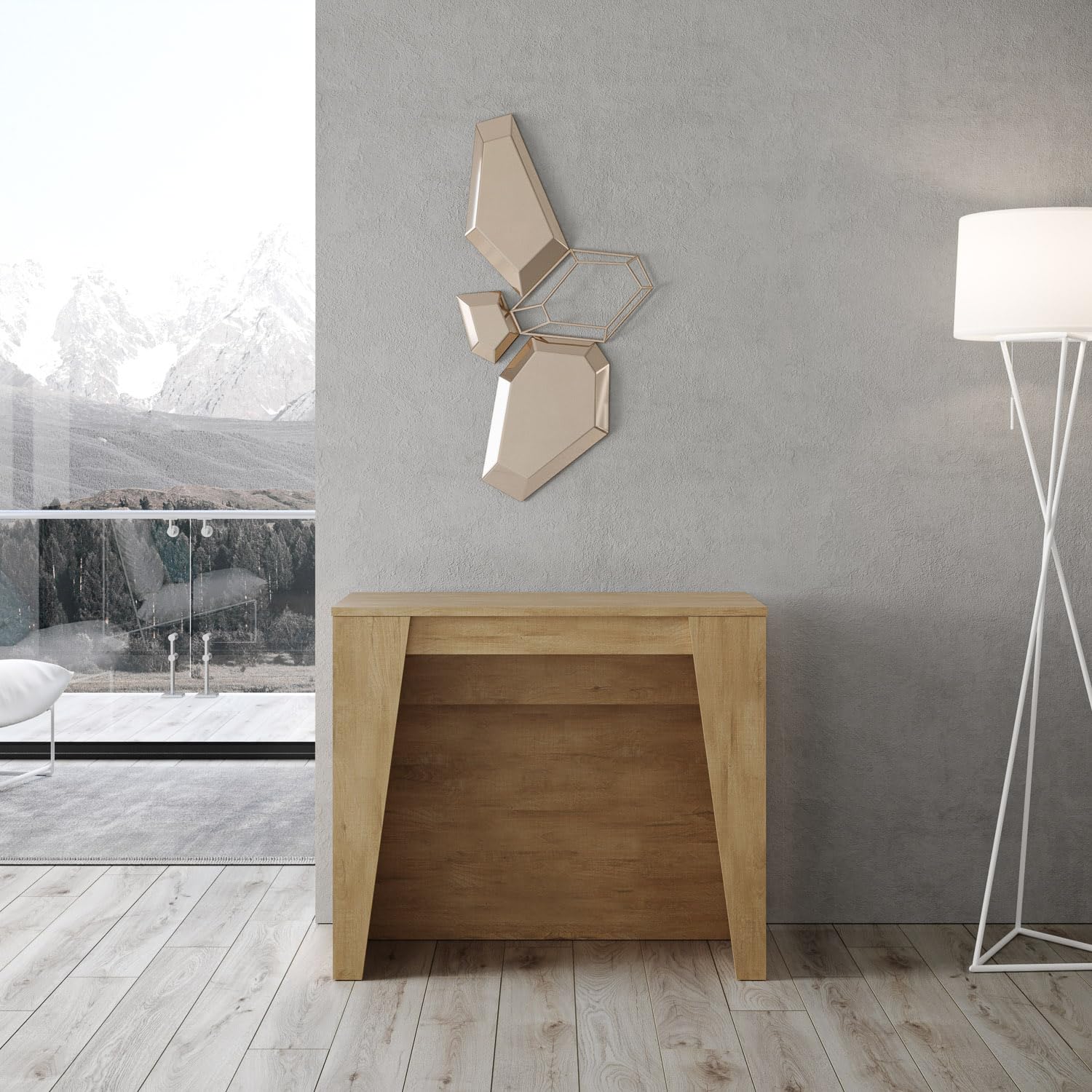 CASAARREDOSTUDIO Consolle Allungabile Bakari Quercia Natura 4 allunghe cm.62