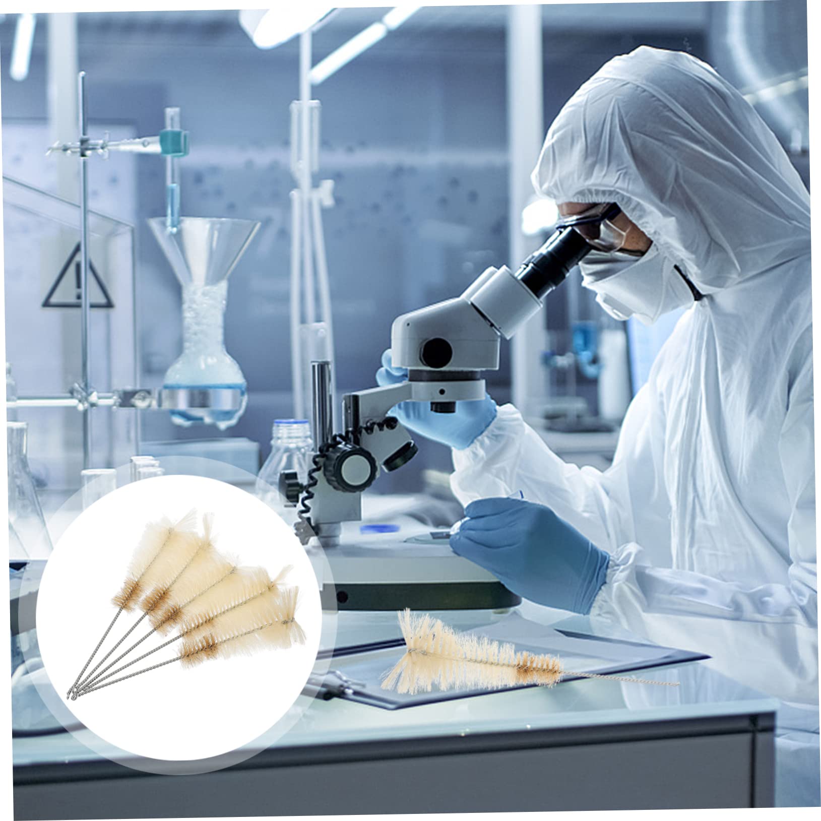 ULTECHNOVO 10 Piezas Cepillo Para Matraces Erlenmeyer Limpieza Erlenmeyer Cepillo De Limpieza De Tubos De Laboratorio Cepillo Para Matraces De Laboratorio Botella Nailon Vidrio Pincel