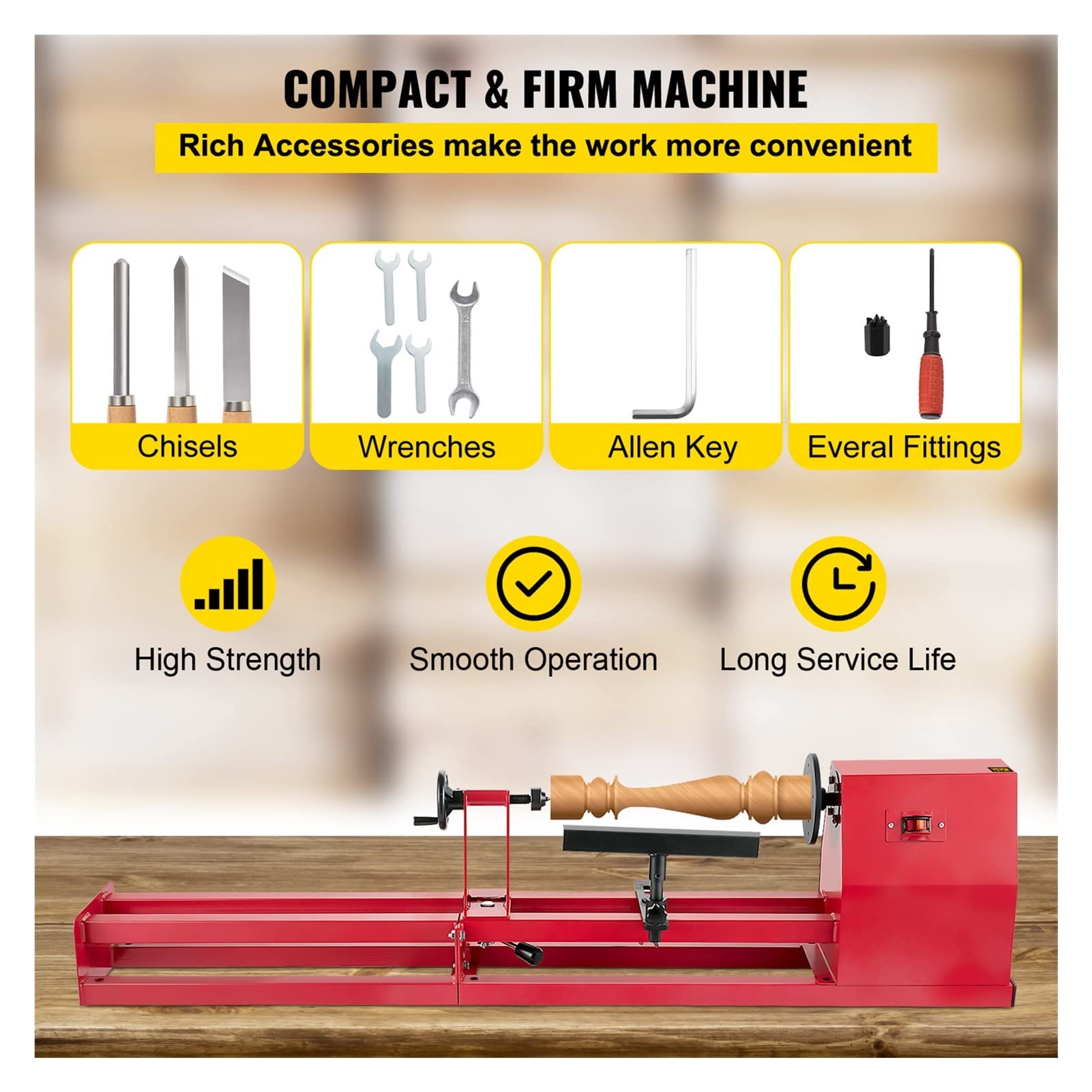 Amazon｜14 インチ x 40 インチ木材旋盤 400W 可変速 1100-3400RPM