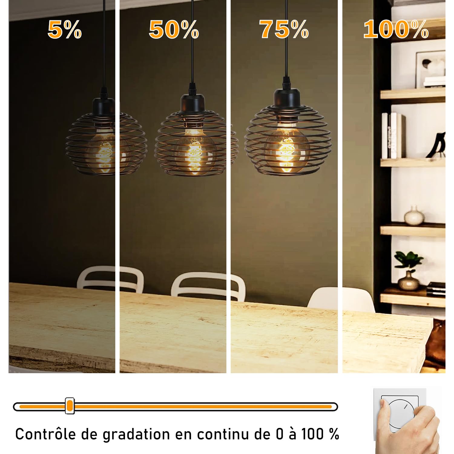 Ampoule LED vintage Edison, Ampoule dimmable E27 2700K 4W LED, Lampe Edison vintage à intensité variable E27, idéale pour un éclairage nostalgique et rétro - Gris Fumé - 6 pièces (G80)