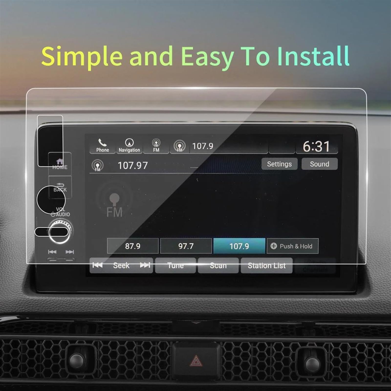 Ochraniacz ekranu ze szkła hartowanego Carplay dla pilota 2023 (niebieski)