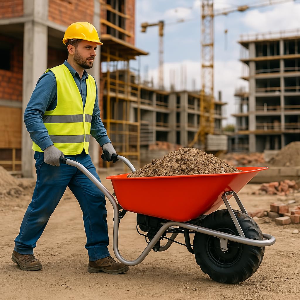 HECHT elektrische Schubkarre 80 L – 260 kg Motorschubkarre | Elektro-Dumper mit 280 W Motor, Luftreifen auf Stahlfelge und pulverbeschichteter Stahlwanne für Garten und Transport