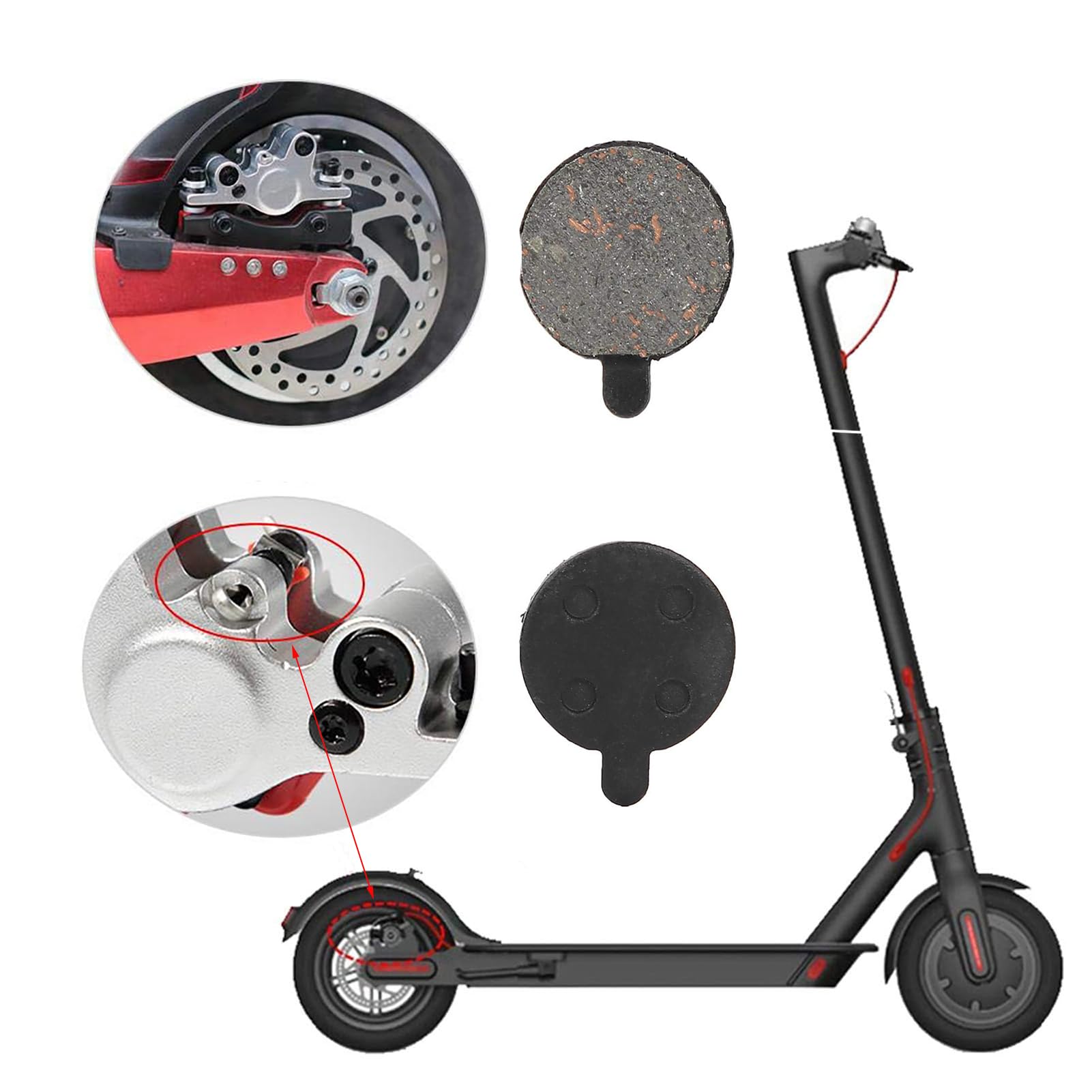 4 Paia di Pastiglie dei Freni, Disco Ricambi per Scooter Elettrici da 10 Pollici, Pastiglie dei freni per Xiaomi M365 Pro, 1S, Essential, Pro 2
