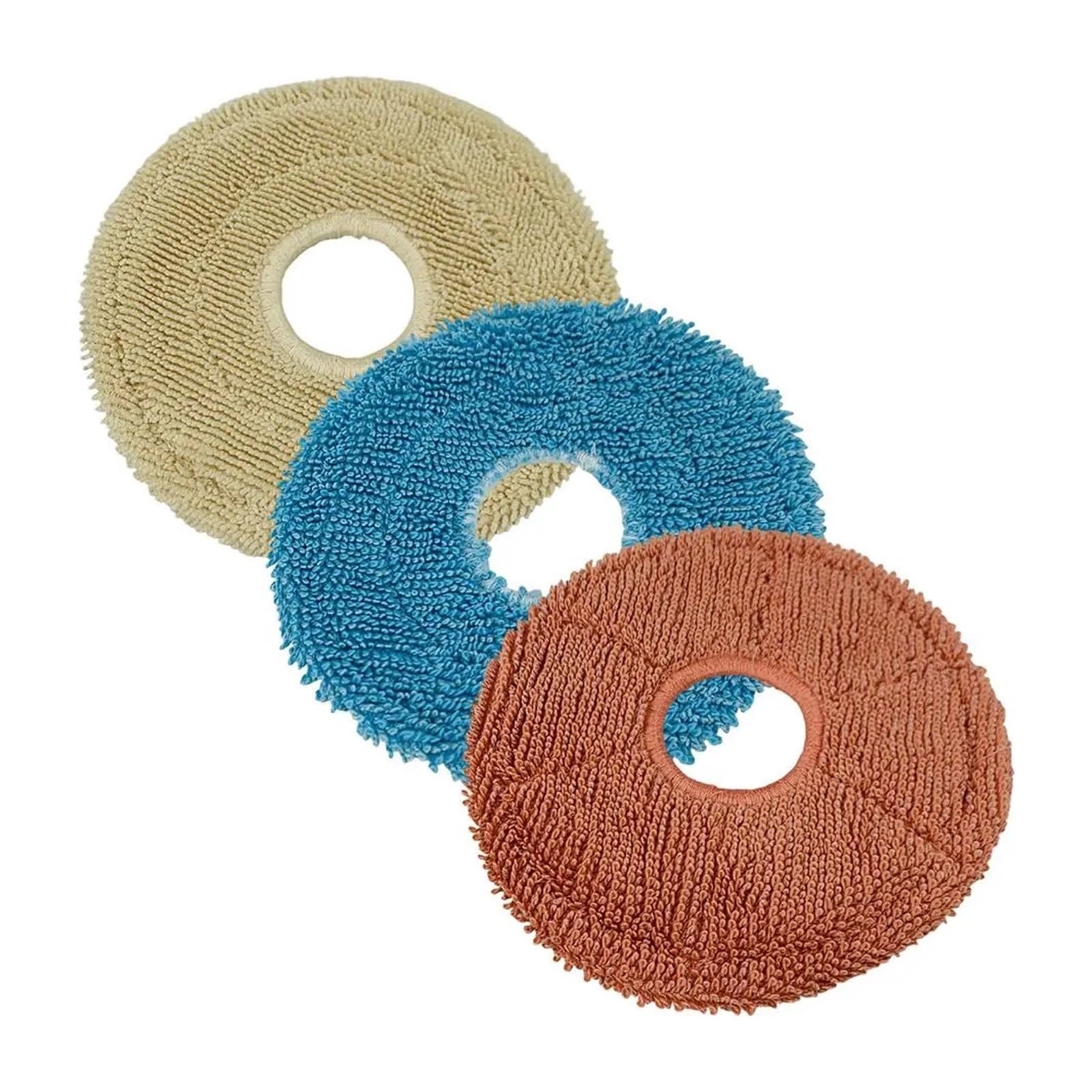RHOBYXONZ 3pcs Plush Mop Pads Replacement, Compatible For MOVA, For MOBIUS 60 Robot Vacuum Cleaner Accessories