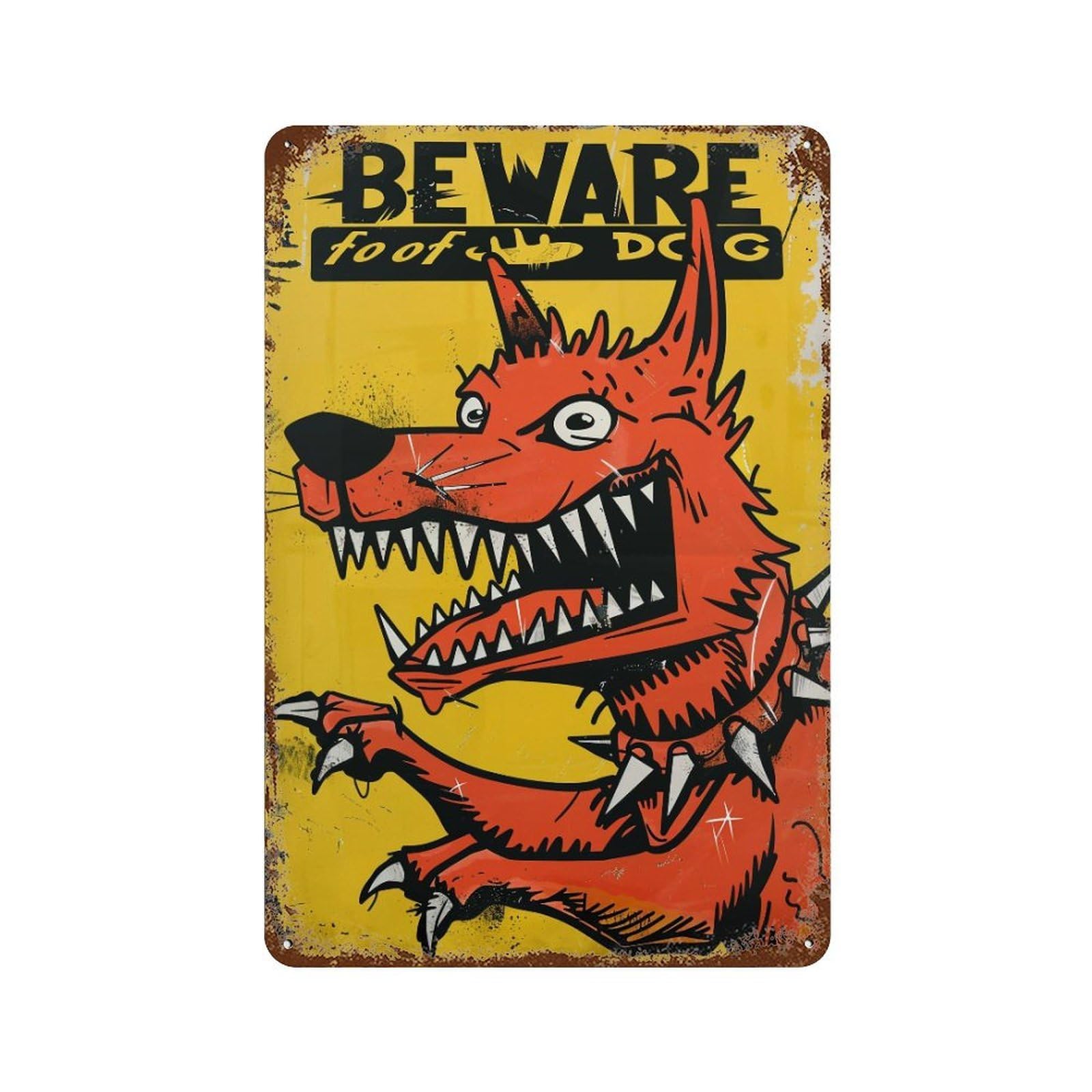 FHUYEURHRY Beware of Dog 01 Wall Decor Retro Iron Vintage Art Metal Tin Sign Poster Modern Home Cofffee Club Art Bar Shop Decorations Style-31 30x20cm