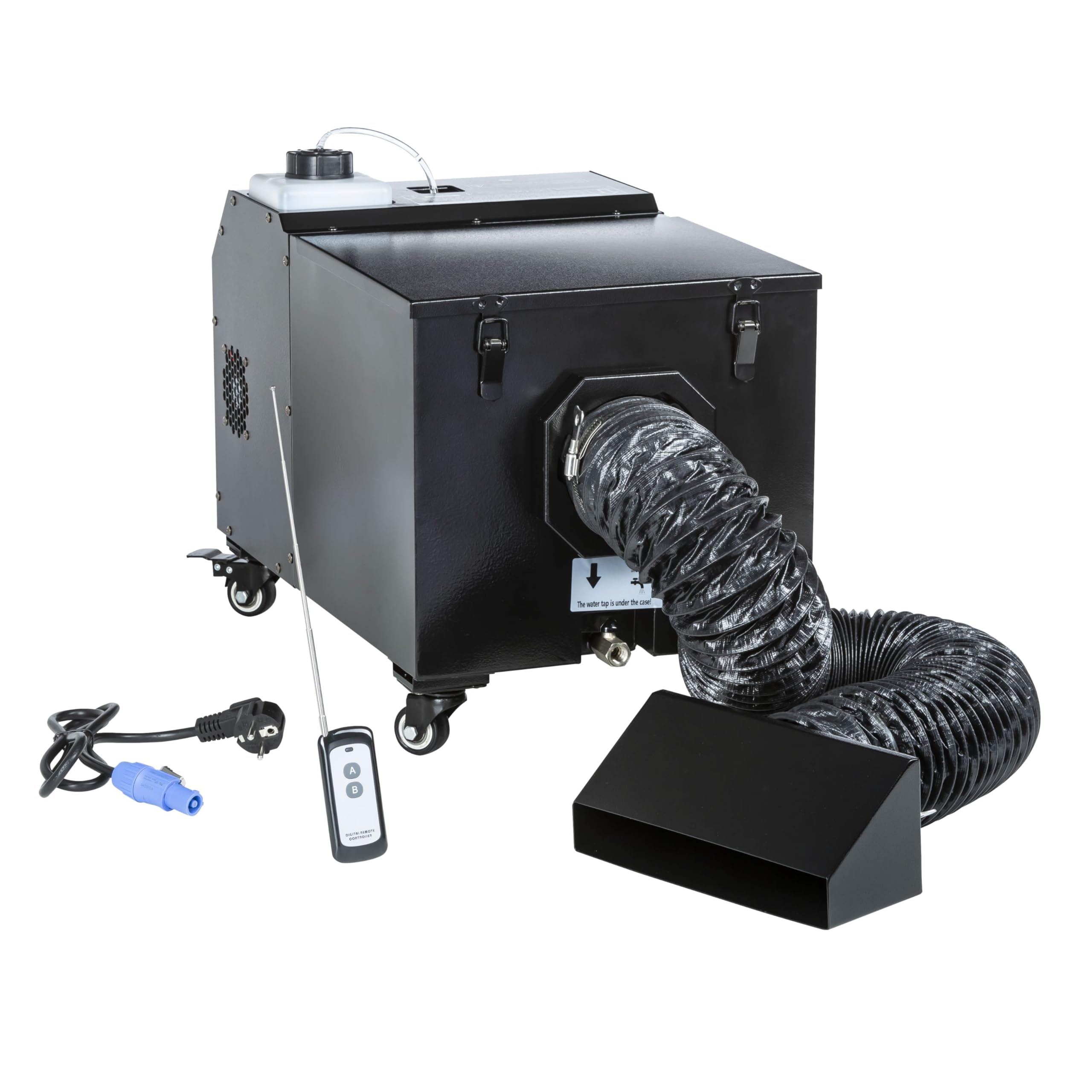 Vega Mini Low Fog Bodennebelmaschine - Kompakt, Wasserbasis, 1250 Watt, 1L Fluidbehälter, 7L Wassertank, DMX-Steuerbar, Fernbedienung, Umweltfreundlich, Ideal für 100m² Fläche