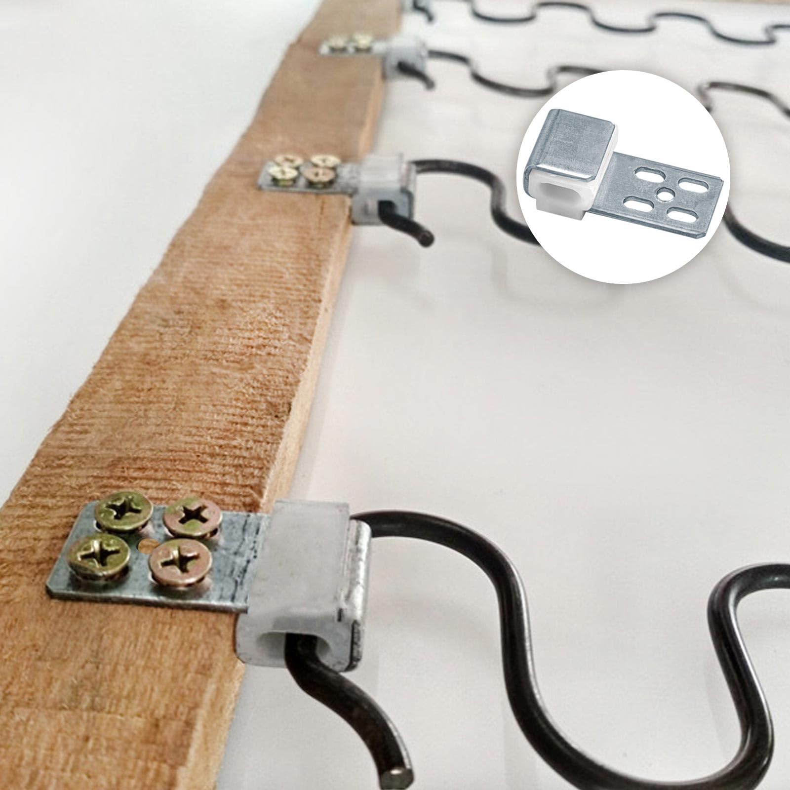 Lot De 100 Clips à Ressort Pour Canapé - 5 Trous - En Fer Et Plastique - Pour Réparation Ressorts De Siège, Dossier