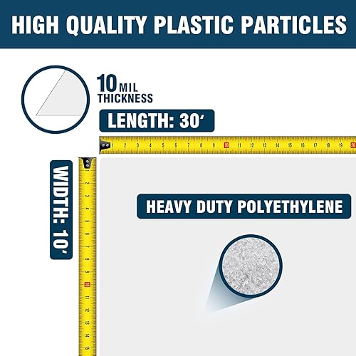 Miniatura 10 de Barrera de vapor de espacio de rastreo, película de 10 mil, 10 x 65 pies, cubierta de barrera de vapor de tela para encapsulación de espacio de