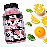 Vista 7 de Kaya Naturals Gomitas para el crecimiento del cabello, biotina, 5000 mcg, vitaminas para un cabello, piel y uñas saludables, suplemento de belleza