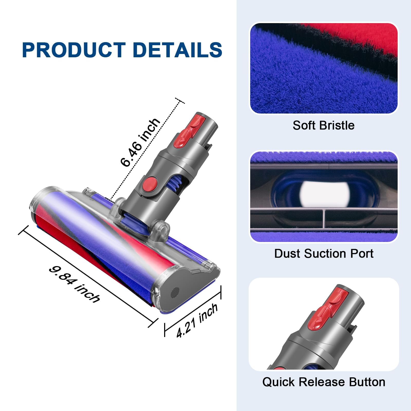 Brosse de sol à Rouleau Souple pour Dyson V11 V15 V10 V7 V8,Accessoire Rouleau Souple pour aspirateur Dyson SV10 SV11 SV12 SV14,Brosse Les sols durs