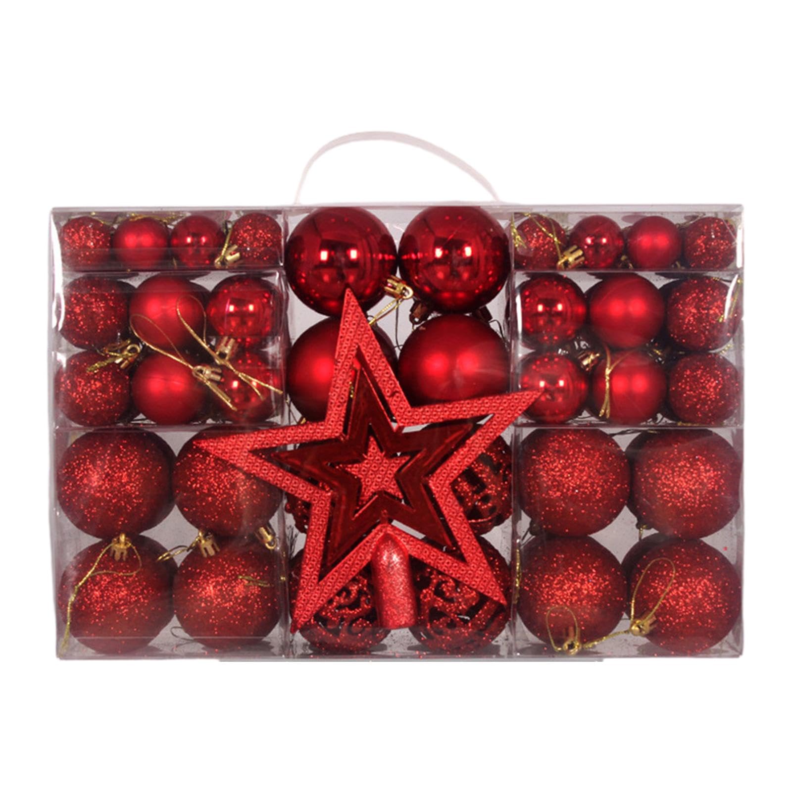 101 Palline di Natale per Feste, Stelle, Lavoretti, Riutilizzabili, Leggere, Da Appendere, Ideali per Decorazioni, Rosso