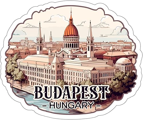 Budapest - CalcomanĂa de recuerdo vintage de HungrĂa, vinilo pequeño impermeable para botella de agua, taza, libro de pasaportes, libro de recortes, Budapest - CalcomanĂa de recuerdo vintage de HungrĂa, vinilo pequeño impermeable para botella de agua, taza, libro de pasaportes, libro de recortes,