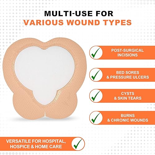 Miniatura 5 de MedVance Aderezo antibacteriano altamente absorbente de silicona plateada con bordes, sacro, sacro, 9 x 9 pulgadas (almohadilla de 6.6 x 6.4