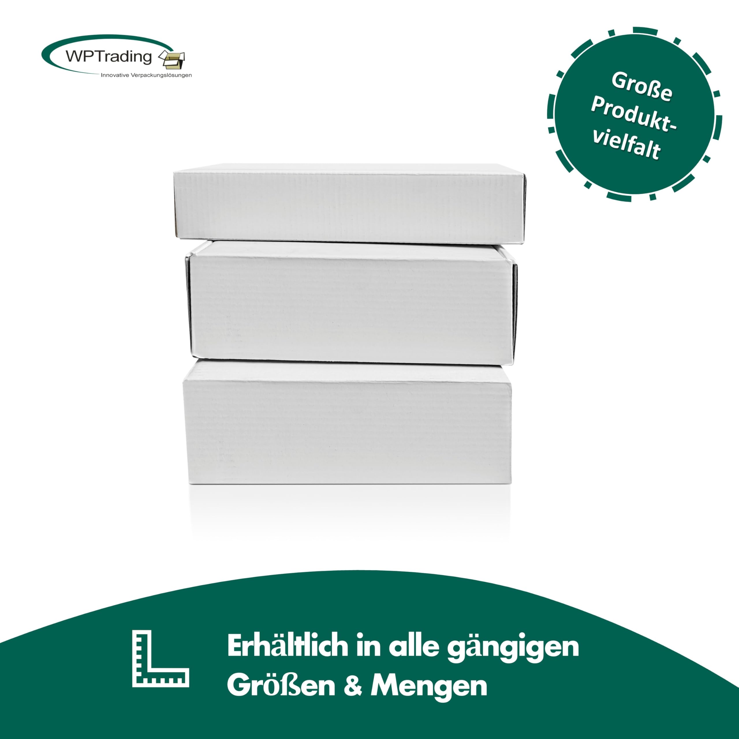 250 Stück Maxibriefkarton 180 x 130 x 45 mm 1-wellig weiß - Faltkarton mit Steckverschluss als Maxibrief für Warenversendung - Versand Kartonage für Päckchen - Karton Versandverpackung