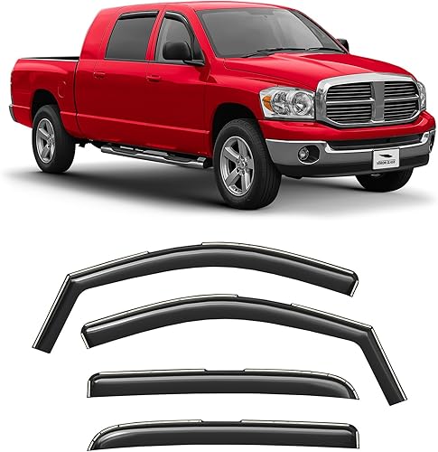 Miniatura 9 de Voron Glass Protectores de lluvia extra duraderos en canal para Chevrolet (Chevy) Silverado 2500HD3500HD 2007-2014 Crew Cab, deflectores de ventana,