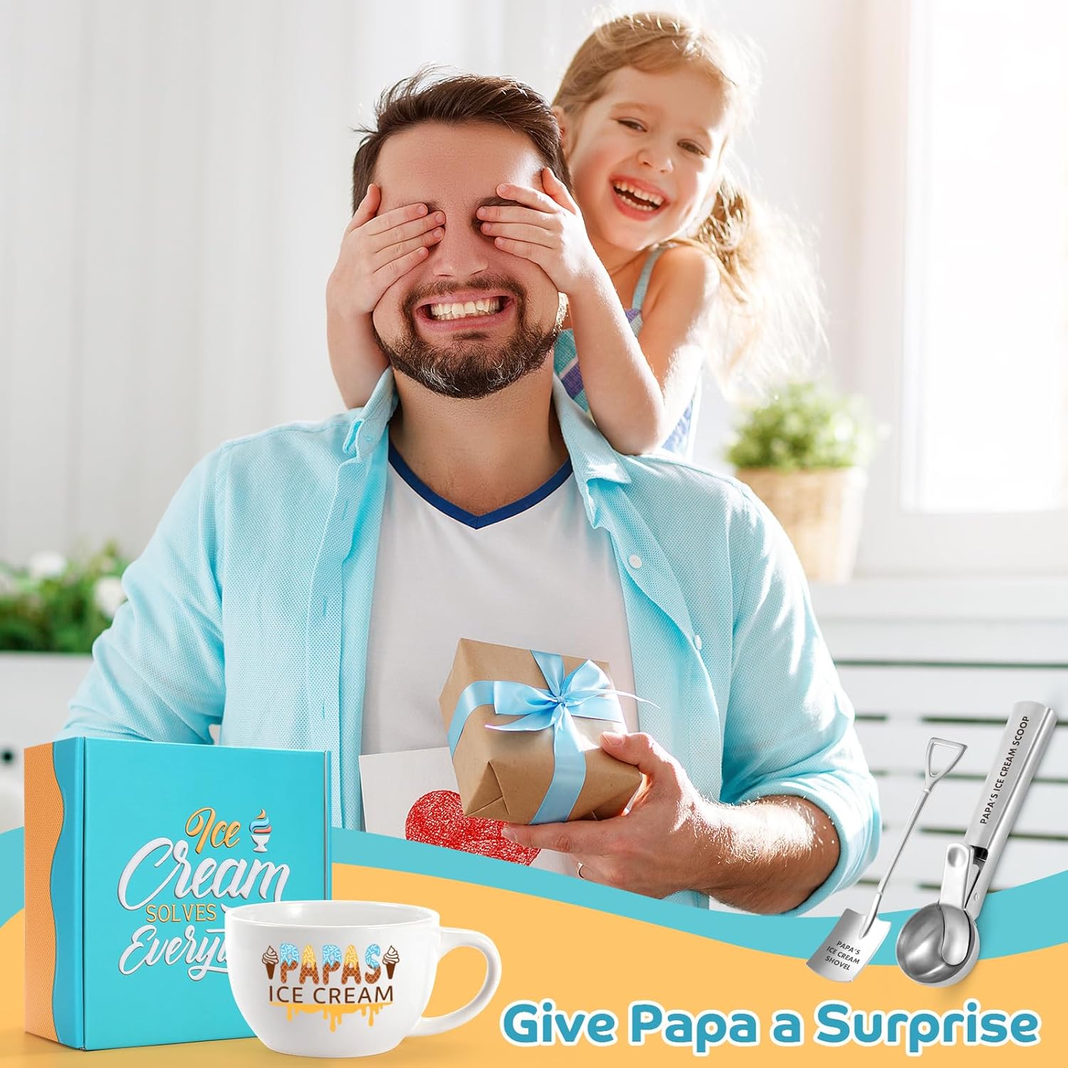 Father’s Day and Christmas Gift - Papa's Ice Cream Bowl and Scoop Set for Daughter, Son, Xmas Ideal Gift - Image 6