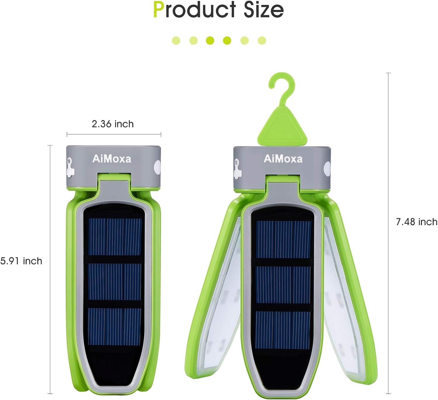 AiMoxa Collapsible Clover Style 18 LED Solar Camping Lanterns/Lights/Flashlights, Rechargeable Solar Lantern for Power outages, Backpacking, Emergency, Hurricane, Fishing, Tent