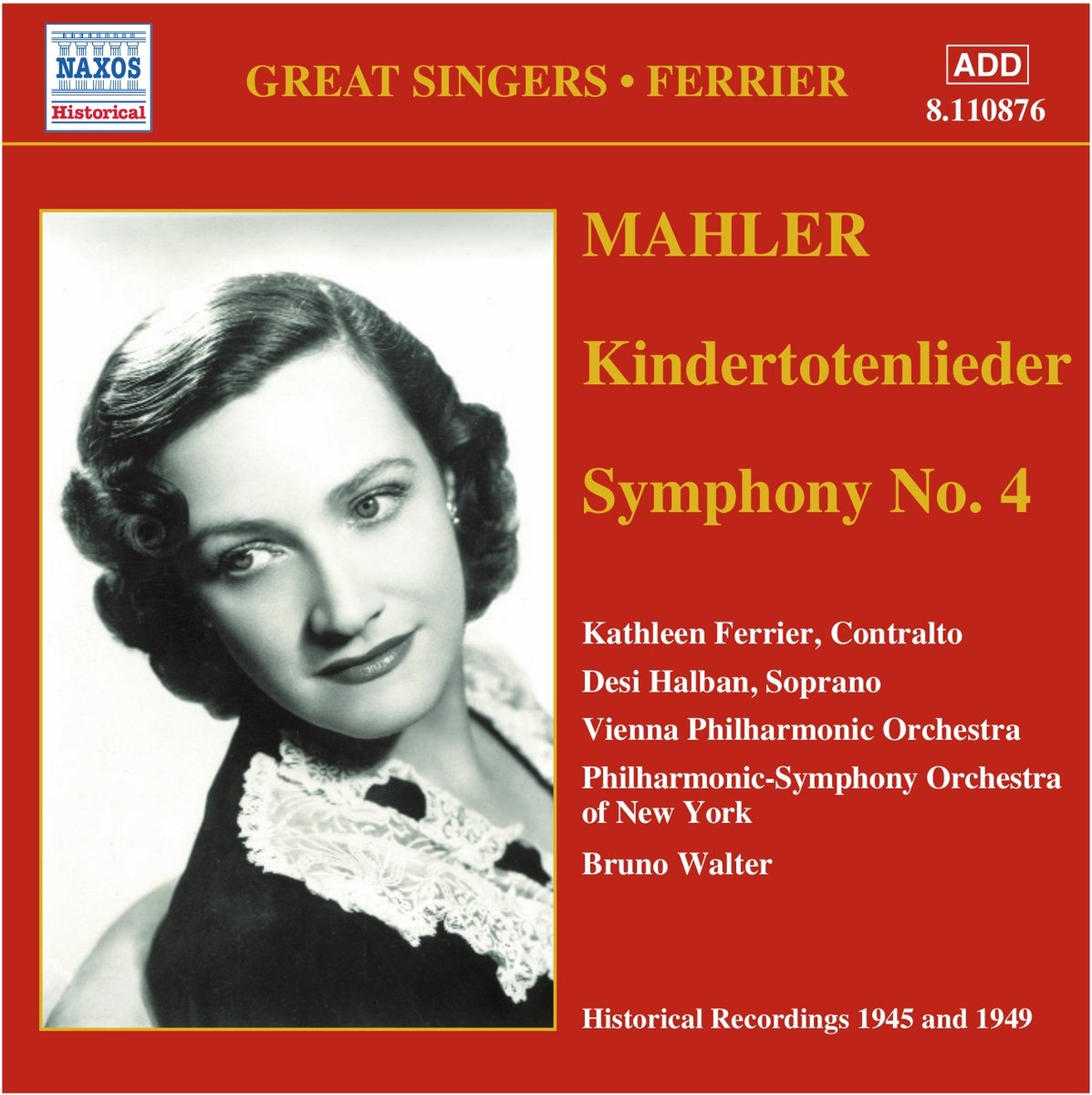 Kindertotenlieder / Symph.4 [Audio CD] MAHLER,G.