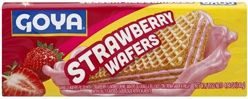 Goya Strawberry Wafer Cookies, Sweet Snacks for School, Lunchboxes, 4.94 oz