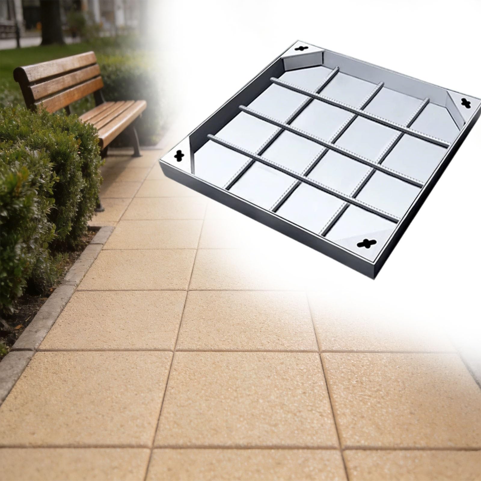Plaque septique en inox pour valoriser le sol de votre cour résidentielle moderne