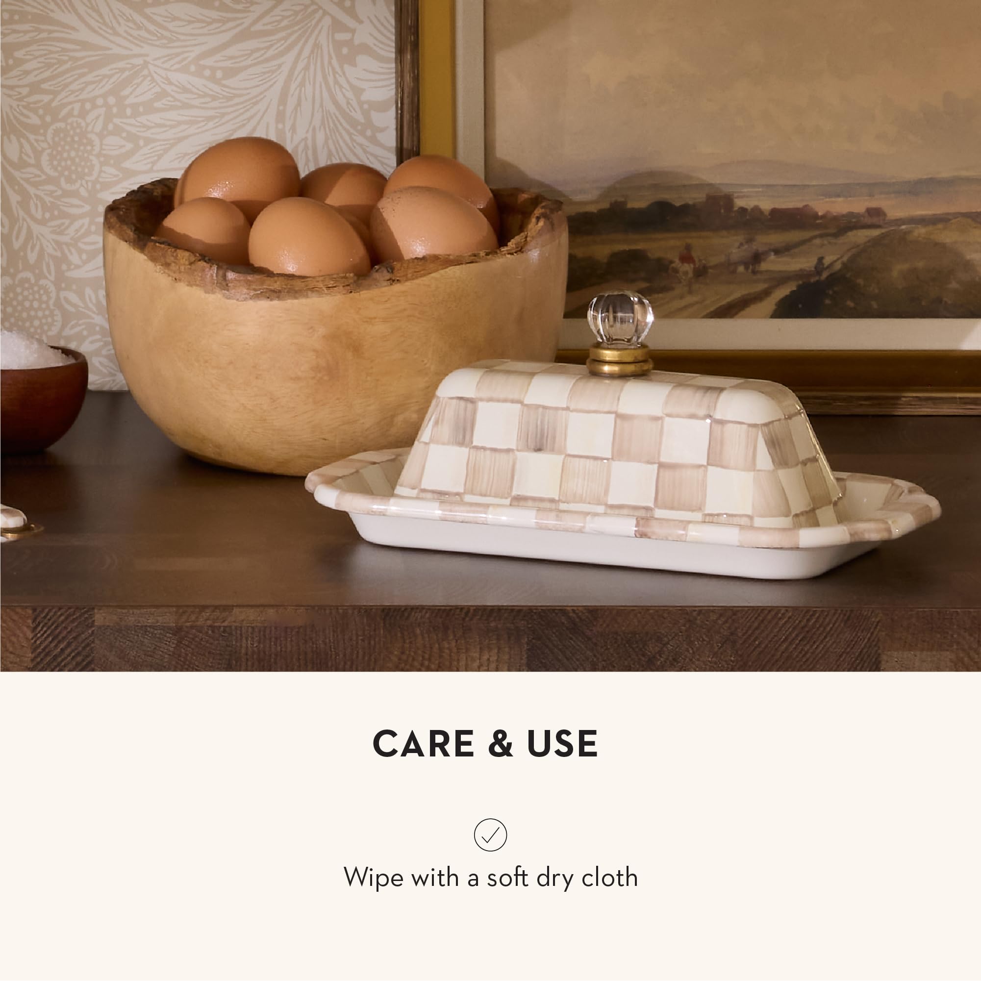 Amazon.com | MACKENZIE-CHILDS Enamel Butter Box, Cute Lidded