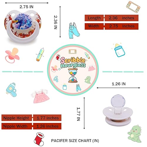 Miniatura 5 de Chupete para adultos para la ansiedad lindo escudo grande Paci para dormir, mango Binky con clips para chupete