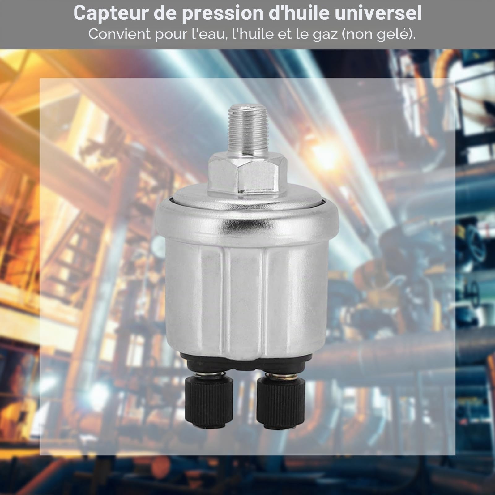 Keenso Capteur de Pression d' Universel, 0 à 10 Bars, Pression d'Huile, Aluminium, 8NPT, Générateur, Voiture, Moto, Industrie