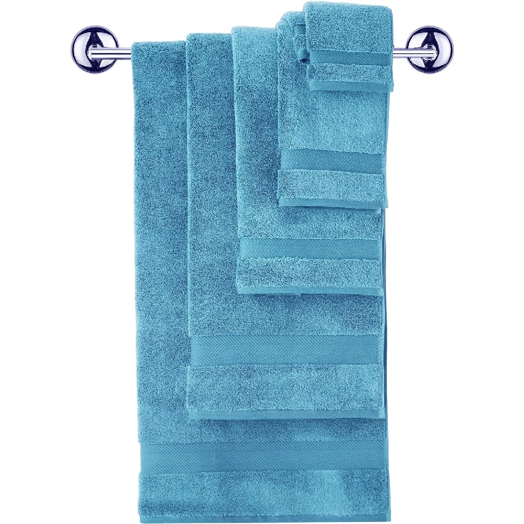 Set di asciugamani da bagno classico in peluche da 6 pezzi in cotone