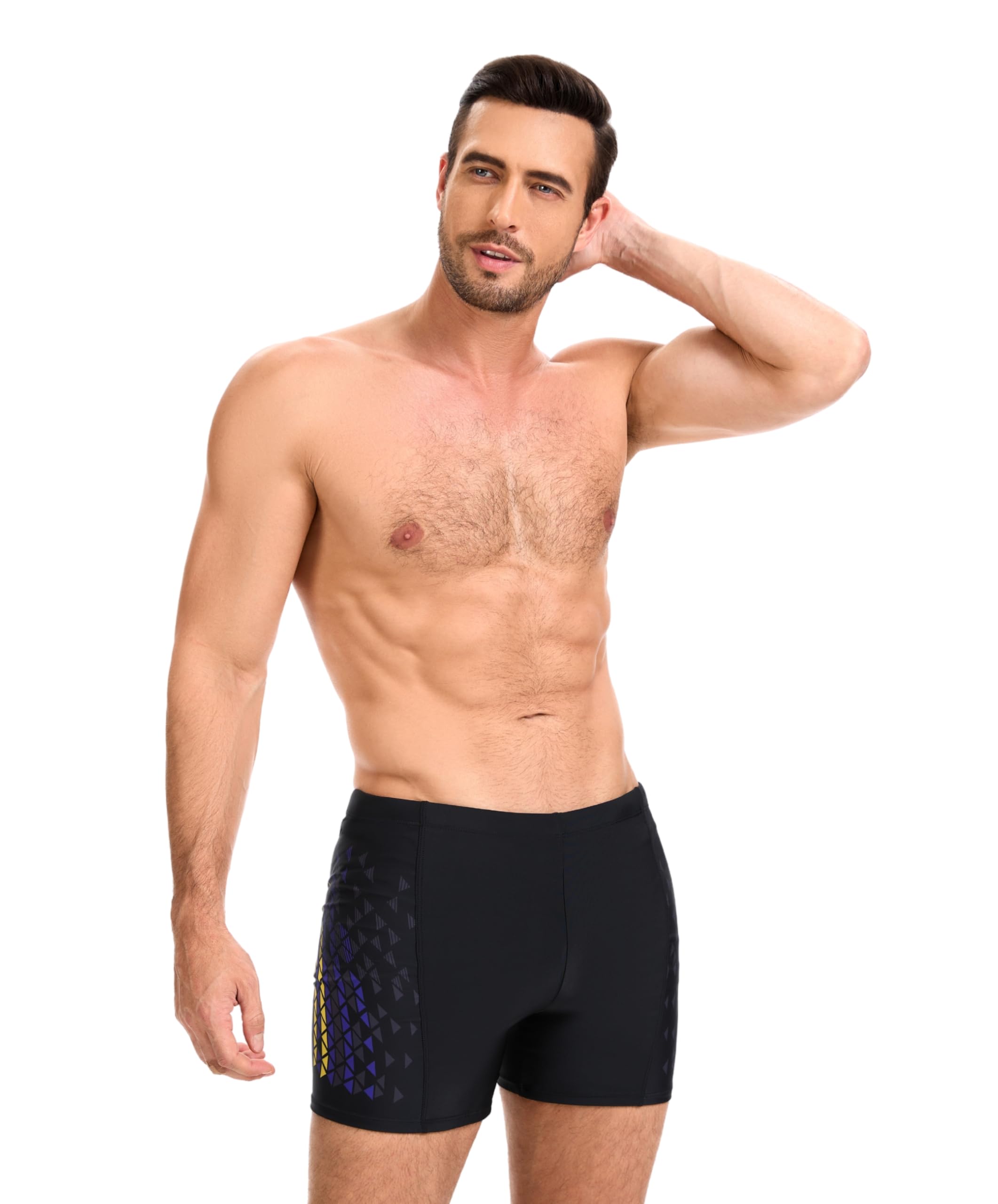 AMZSPORT Bañador de Hombre Secado Rápido Bañadores Boxer con Cordón
