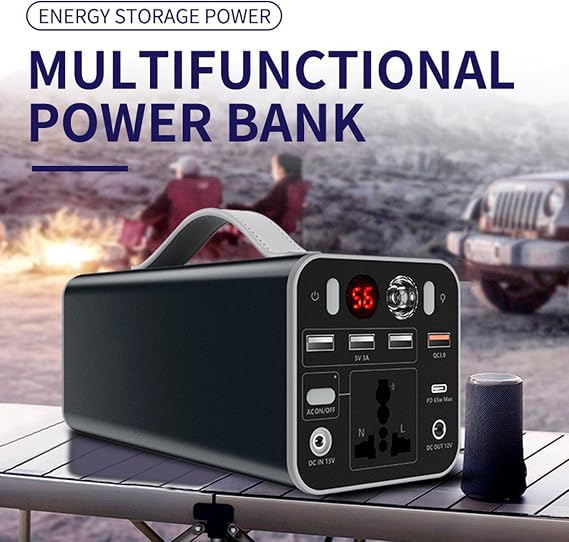 AC 220V/110V Outdoor Mobile Power Supply, 180W High Output / 45000mAh High Capacity, Compatible with Cell Phones, Laptops, Camping Lights, Projectors