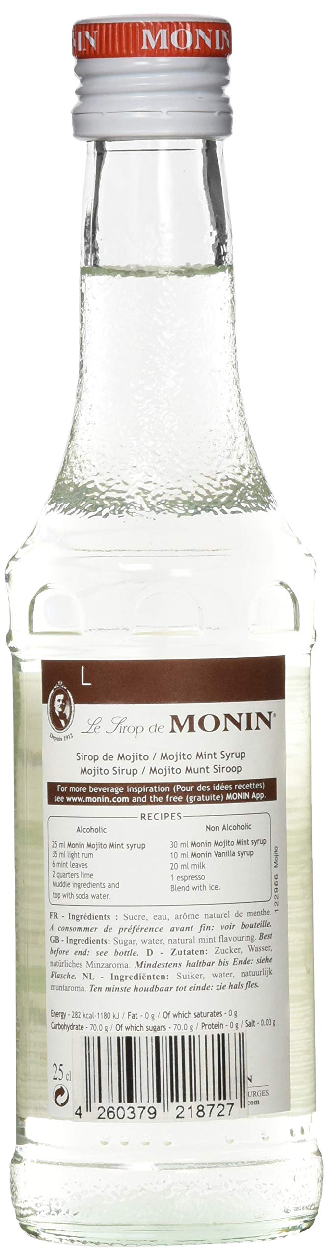 Monin Sirup Mojito Mint, 1er Pack (1 x 250 ml)