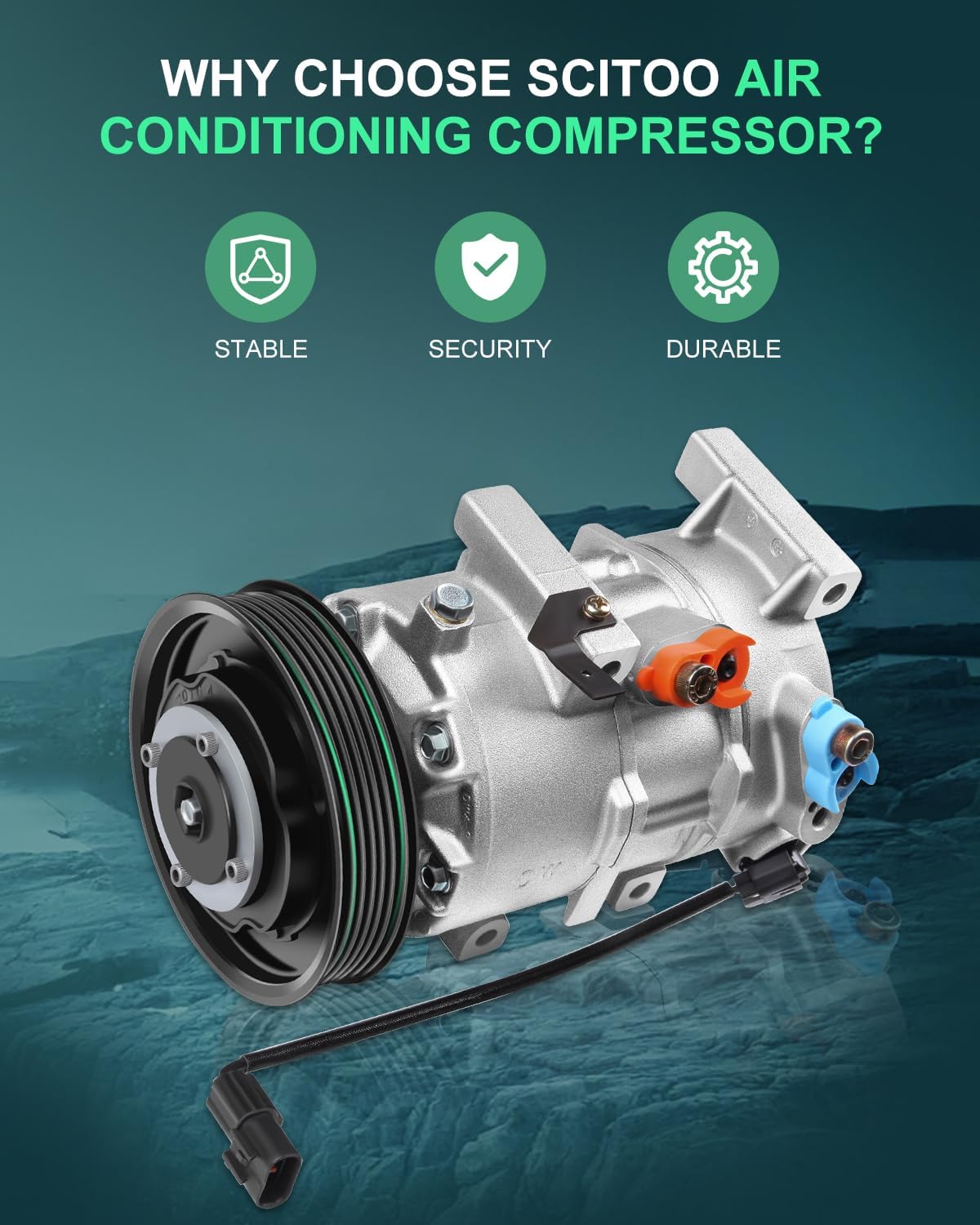 SCITOO AC Compressor for Cars for 2012-2016 Fit for Hyundai Accent 1.6L Air Conditioning Compressor