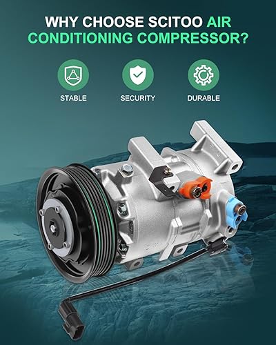 Miniatura 71 de SCITOO Compresor de CA para 2012-2014 para Ford Edge 2.0L para Ford Explorer 2.0L
