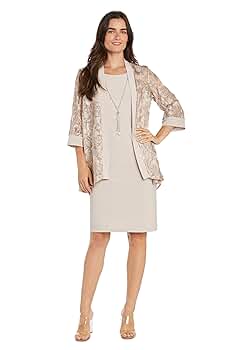 Rielle riche Russell Lace Dress (ベージュ) Striped mesh rhinestone dress | Genny