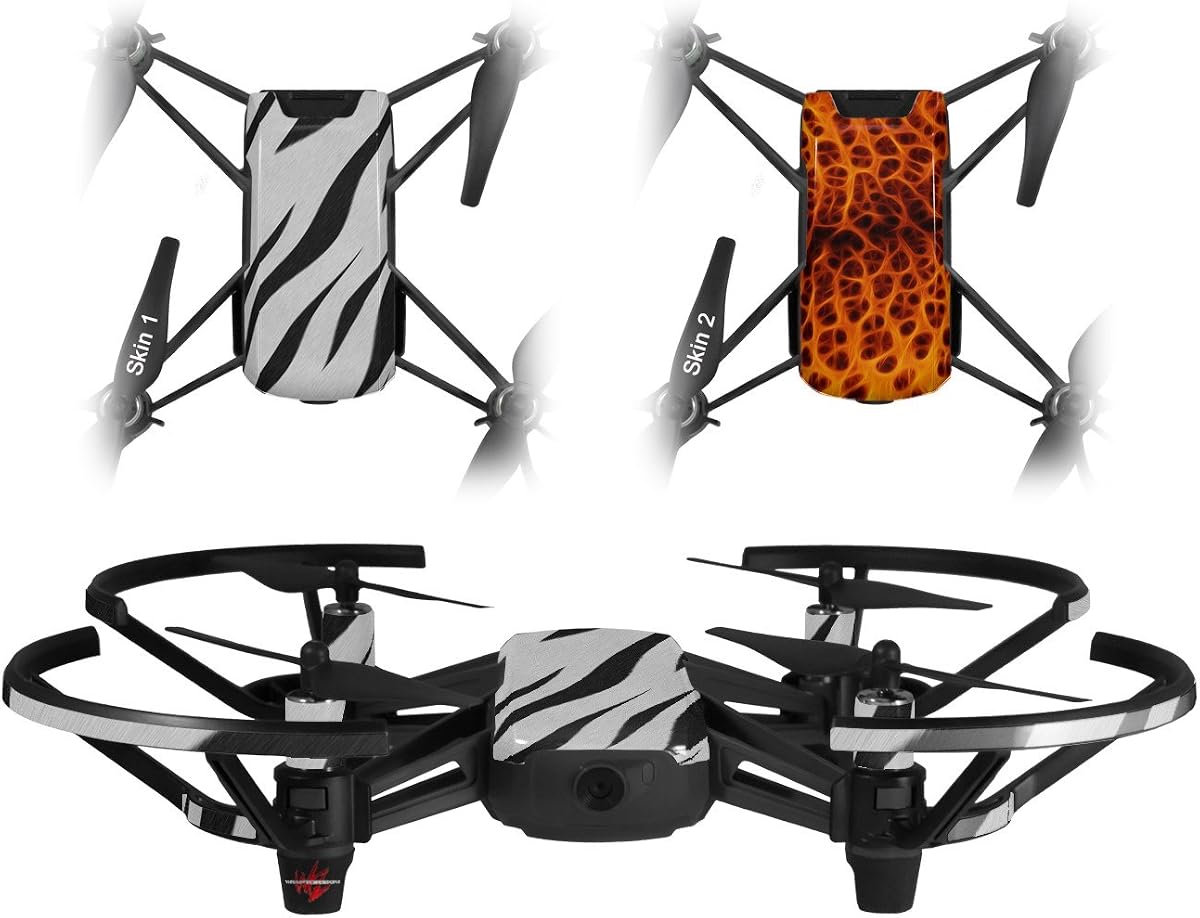 Skin Decal Wrap 2 Pack Compatible with DJI Ryze Tello Zebra Skin Drone NOT Included